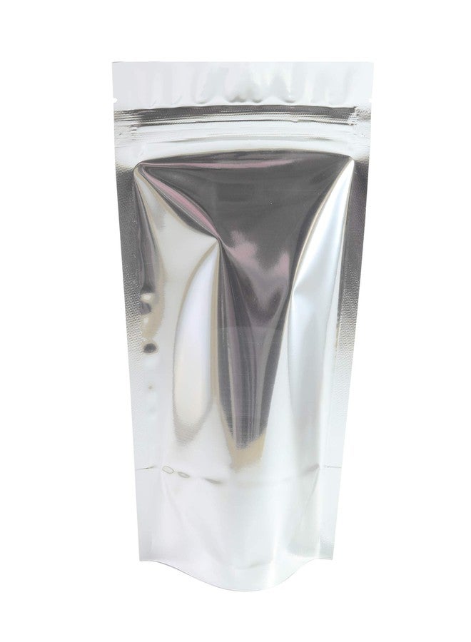 QQ Studio 100 Shiny Colored Aluminum Mylar Foil Clear Window Reclosable QuickQlick™ Stand-Up Bags (4" x 6", Silver) - Image 2